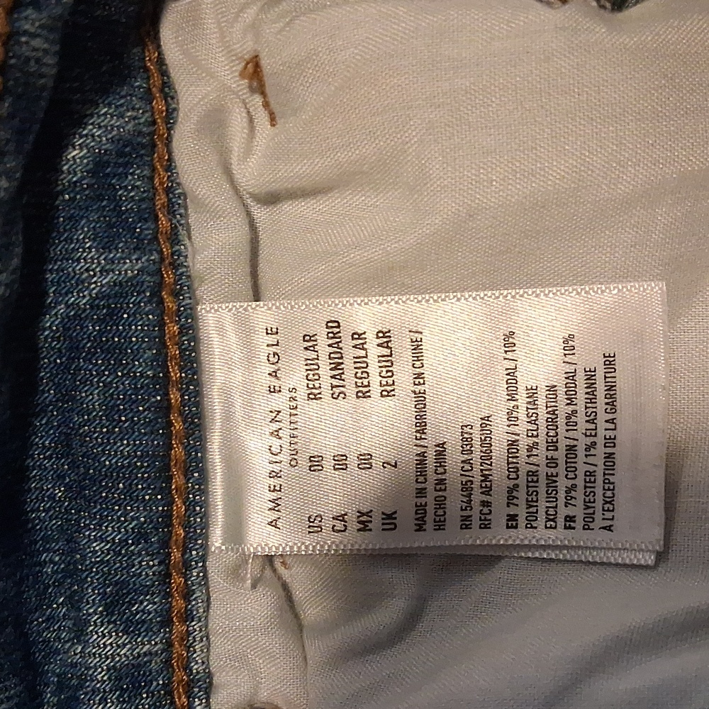 American Eagle High Rise Stretch Jeans Regular Fit Size 0 - Picture 6 of 6